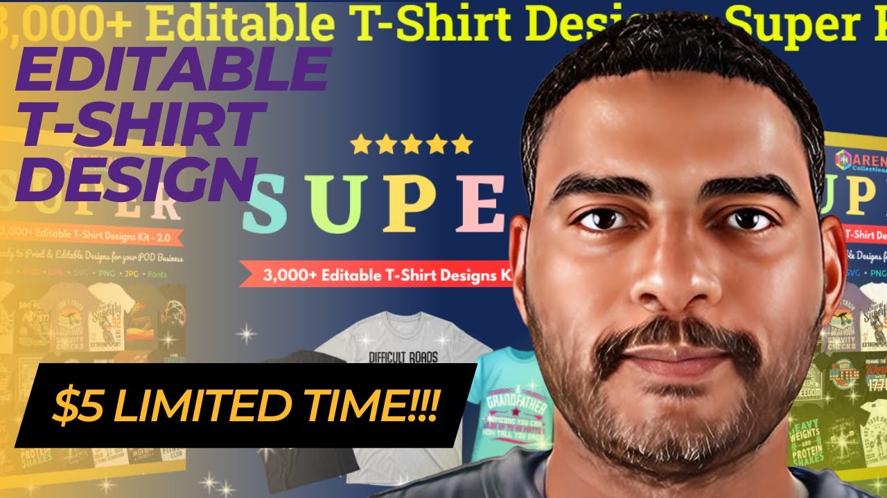 3,000+ Editable T Shirt Designs Super Kit Review