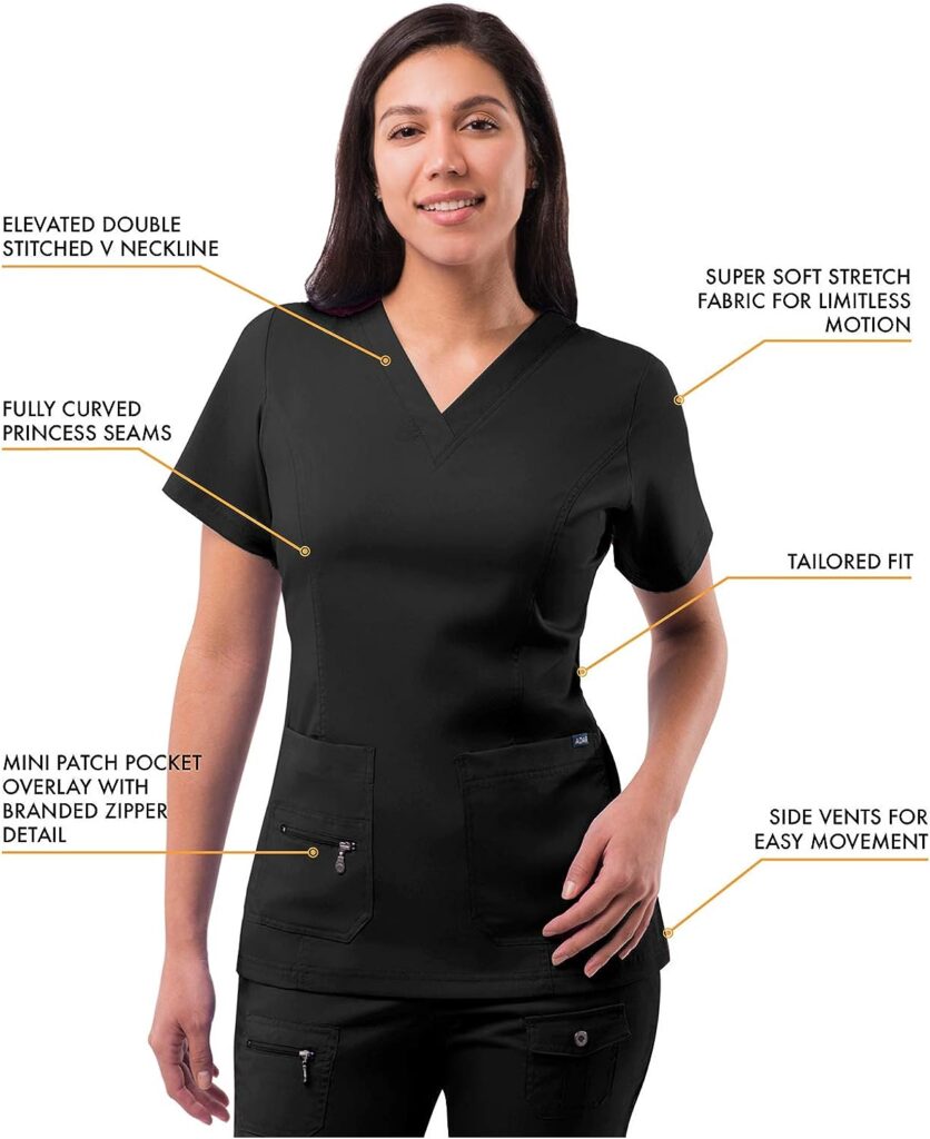 Adar Pro Flawless Plus Scrub Set for Women - Elevated V-Neck Top  Jogger Scrub Pants