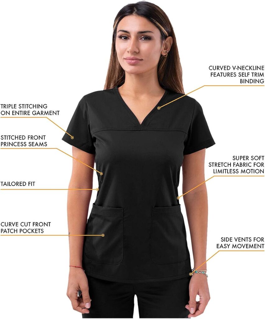 Adar Pro Scrubs for Women - Sweetheart V-Neck Scrub Top