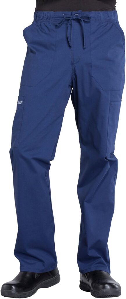 Cherokee Men Scrubs Pant Workwear Professionals Tapered Leg Fly Front Cargo WW190