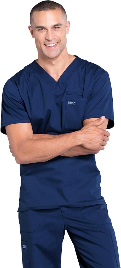 Cherokee Scrubs for Men V-Neck Top, Workwear Professionals Soft Stretch WW675