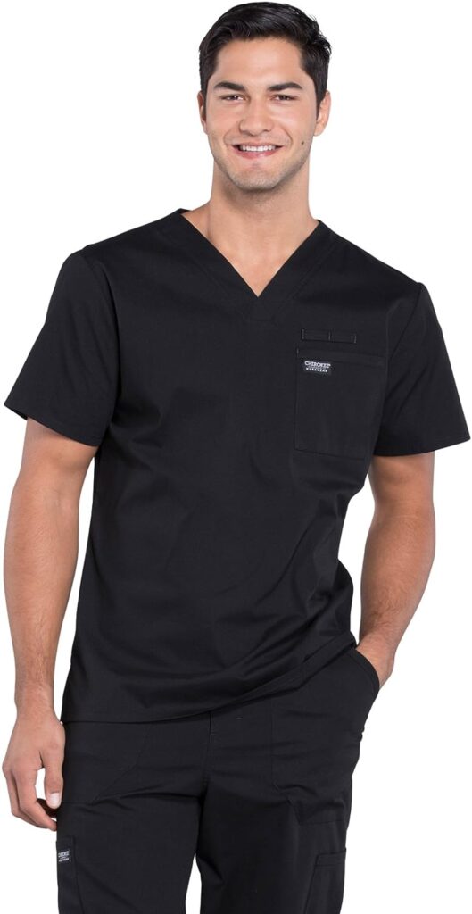 Cherokee Scrubs for Men V-Neck Top, Workwear Professionals Soft Stretch WW675