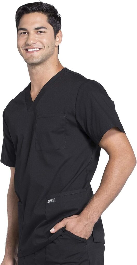 Cherokee Scrubs for Men Workwear Professionals V-Neck Four-Pocket Scrub Top WW695