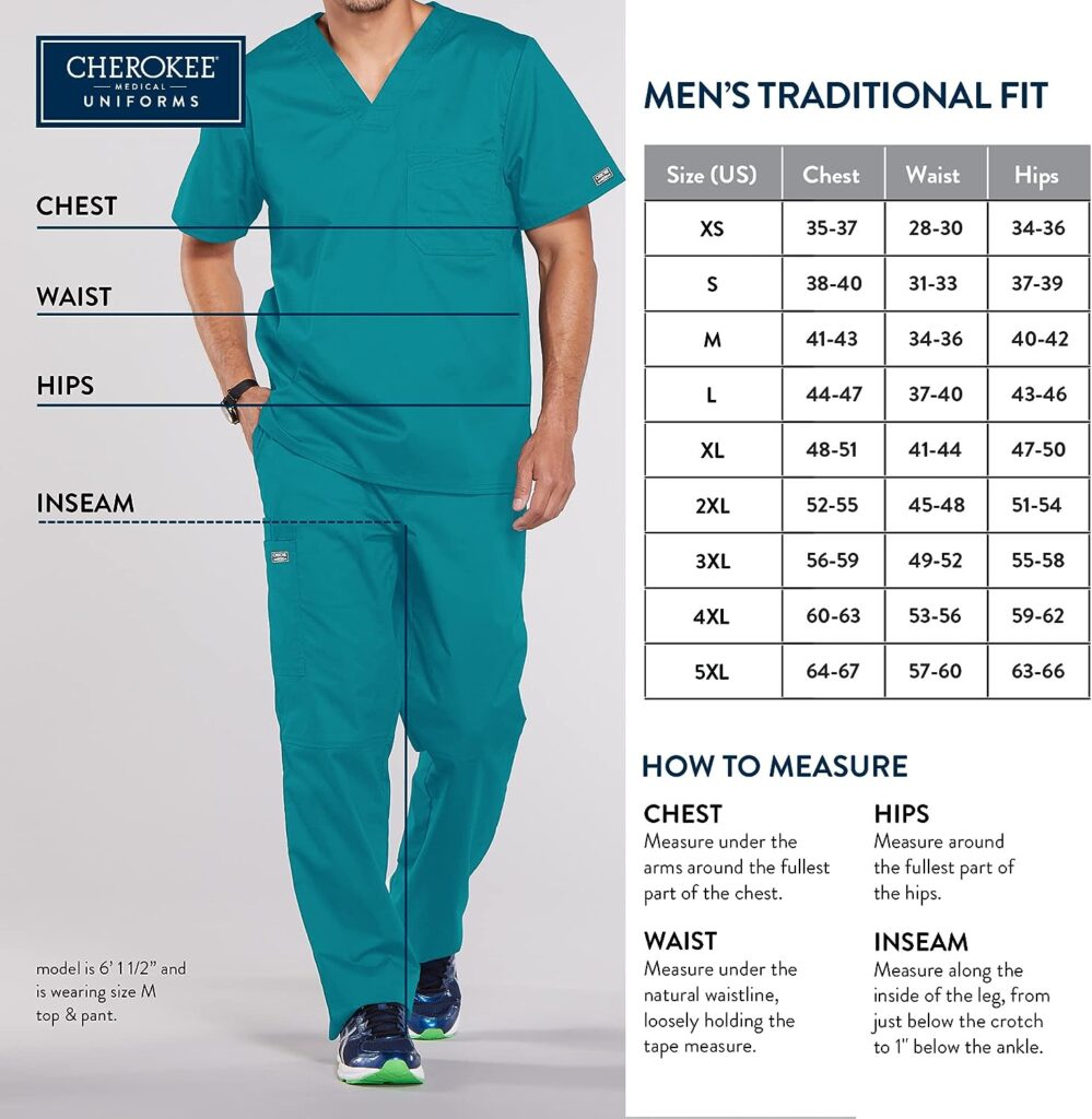 Cherokee Scrubs for Men Workwear Professionals V-Neck Four-Pocket Scrub Top WW695