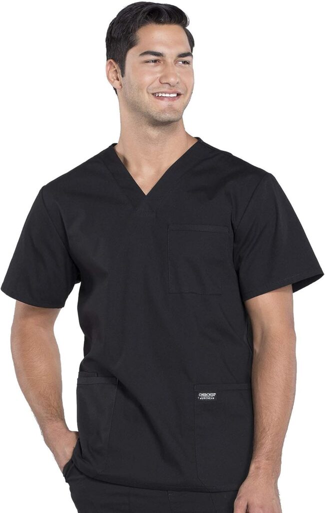 Cherokee Scrubs for Men Workwear Professionals V-Neck Four-Pocket Scrub Top WW695