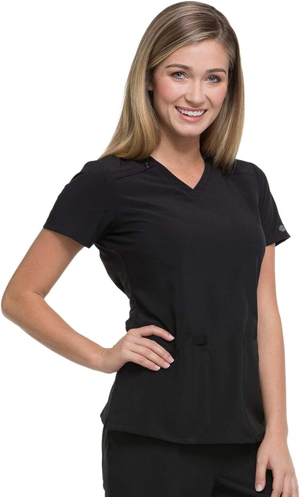 Dickies EDS Essentials Scrubs, V-Neck Womens Tops with Four-Way Stretch and Moisture Wicking DK615