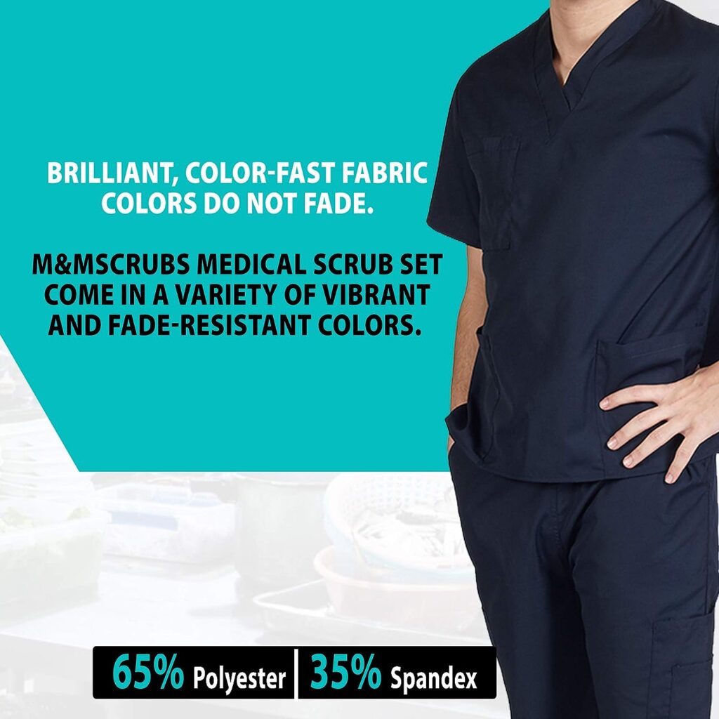 MM SCRUBS Men Scrub Set Medical Scrub Top and Pants