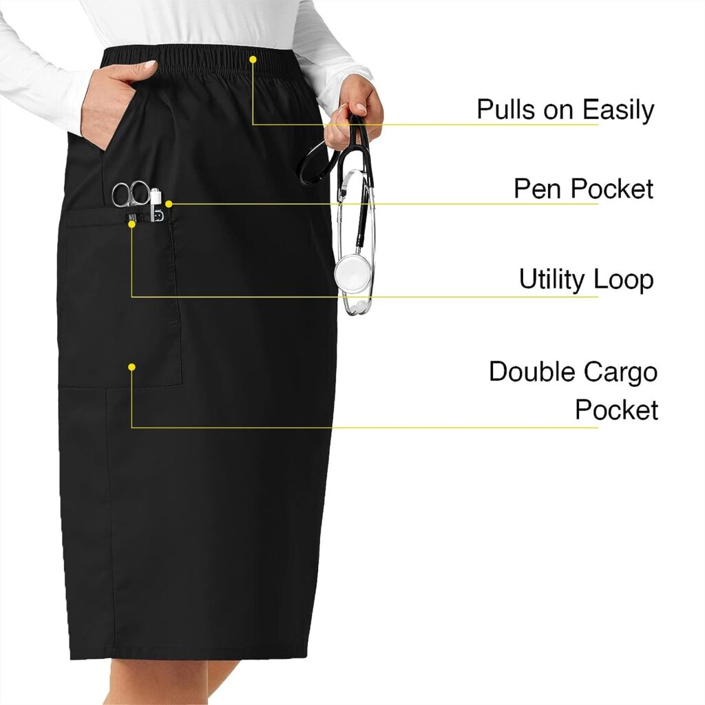 WonderWink Womens Pull on Cargo Skirt